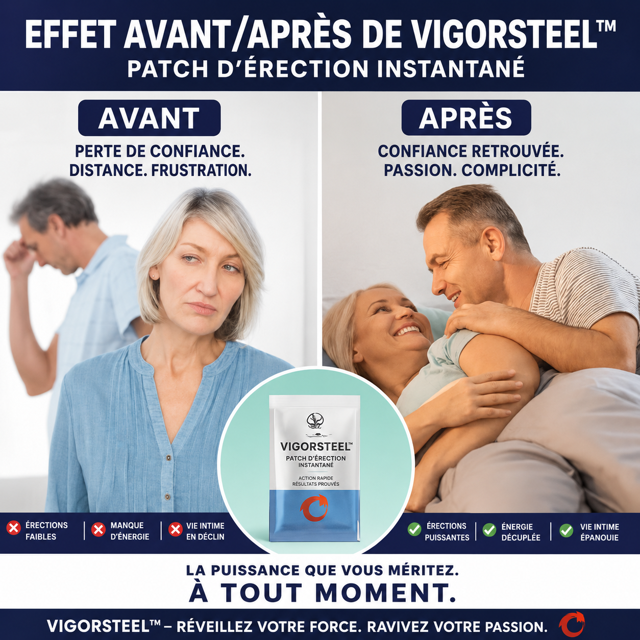 VigorSteel™ Patch d’Érection Instantanée | Dure comme de l’acier en 5 minutes, sans pilules ni injections!