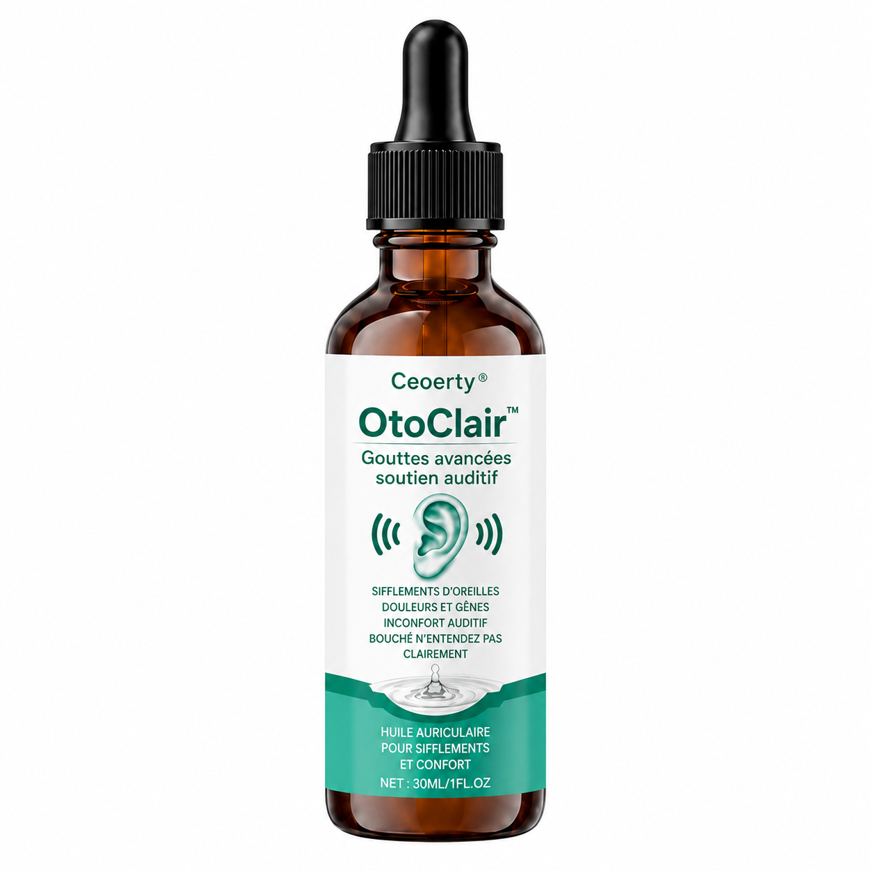 OtoClair™ Gouttes Auriculaires | Débouchez vos oreilles et retrouvez une écoute plus claire en quelques gouttes !