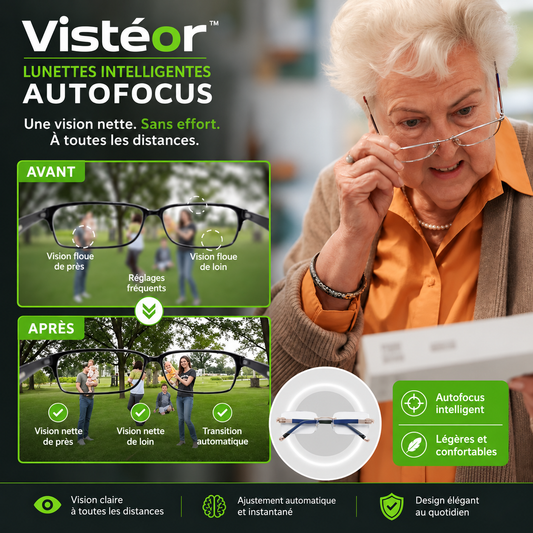 Vistéor™ Lunettes Intelligentes Autofocus | Voyez clair à toutes les distances en 3 secondes !