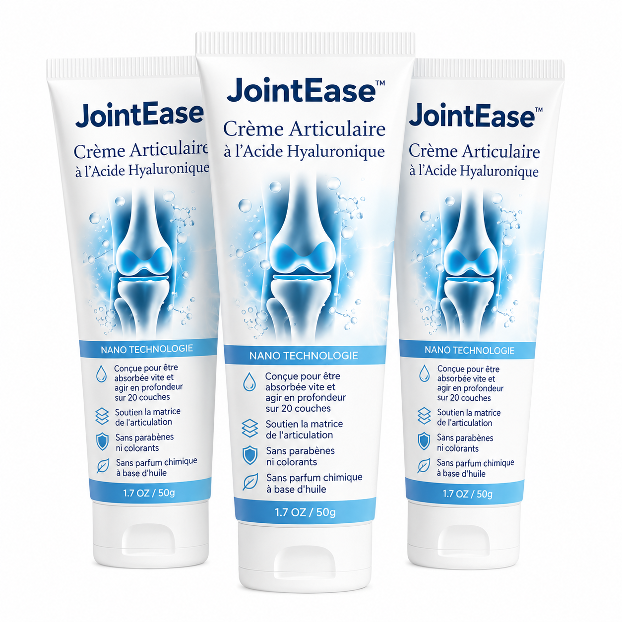 JointEase™ Crème Articulaire à l’Acide Hyaluronique | Soulagez vos douleurs en 60 secondes !