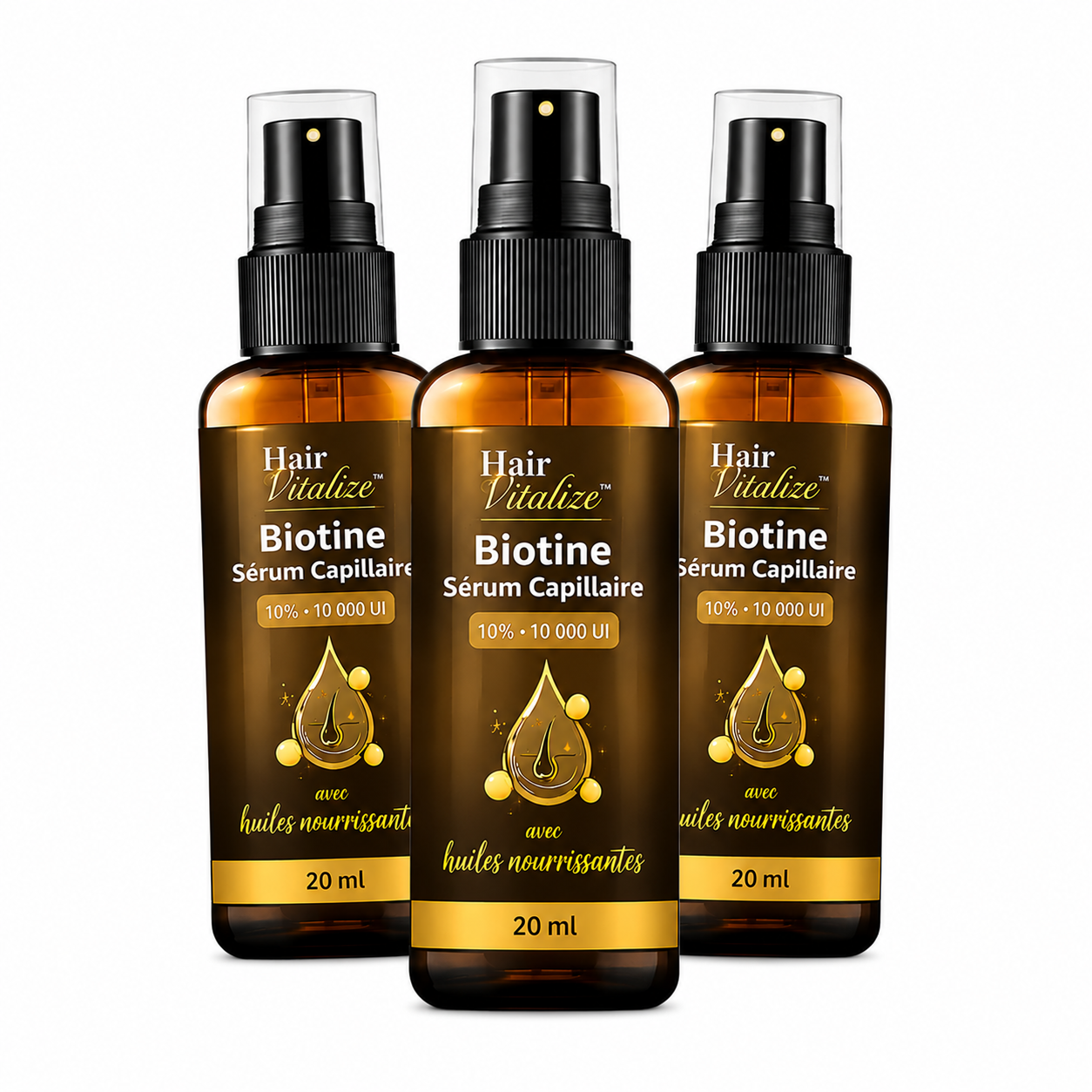 HairVitalize™ Spray Capillaire à la Biotine | Faites repousser vos cheveux en 10 minutes!