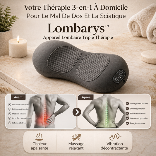 Lombarys™ Appareil Lombaire Triple Thérapie | Éliminez la sciatique et le mal de dos en 15 minutes par jour !