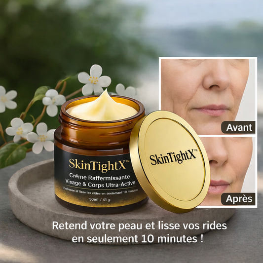 SkinTightX™ Crème Raffermissante Visage & Corps Ultra-Active | Retrouvez une peau lisse, ferme et visiblement rajeunie en 10 minutes !