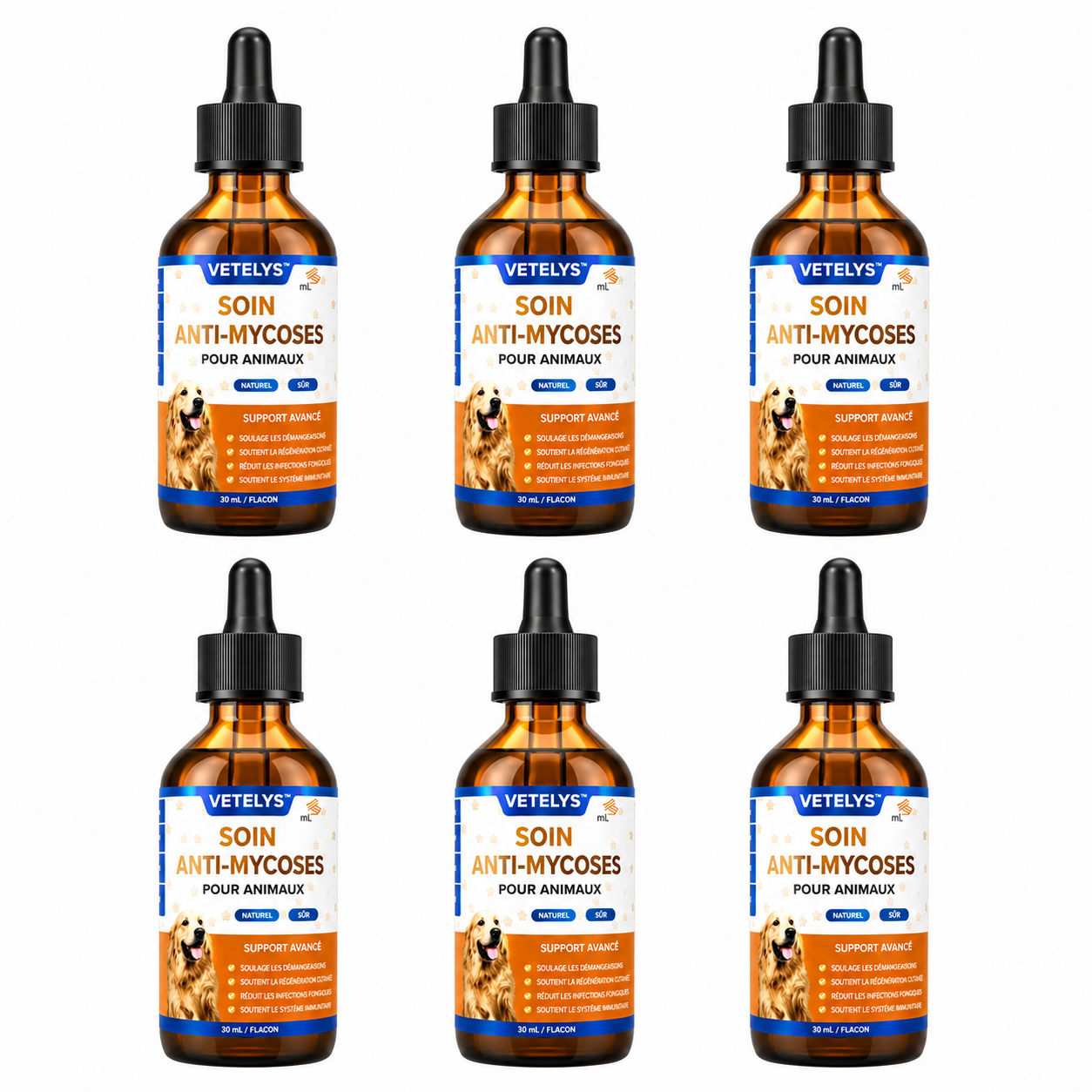 Vetelys™ Soin Anti-Mycoses pour Animaux | Stoppez grattage et léchage en quelques jours !