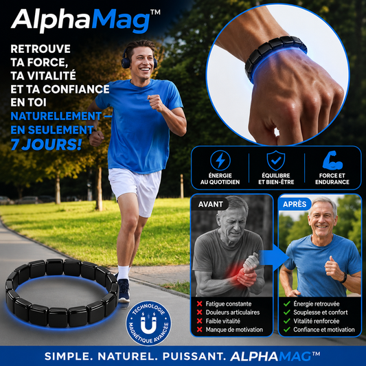 AlphaMag™ Bracelet Hématite | Retrouve ta force, ta vitalité et ta confiance en toi naturellement — en seulement 7 jours !