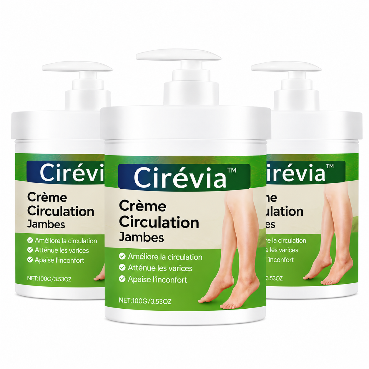 Cirévia™ Crème Circulation Jambes | Éliminez jambes lourdes, douleurs et gonflements en 3 minutes !