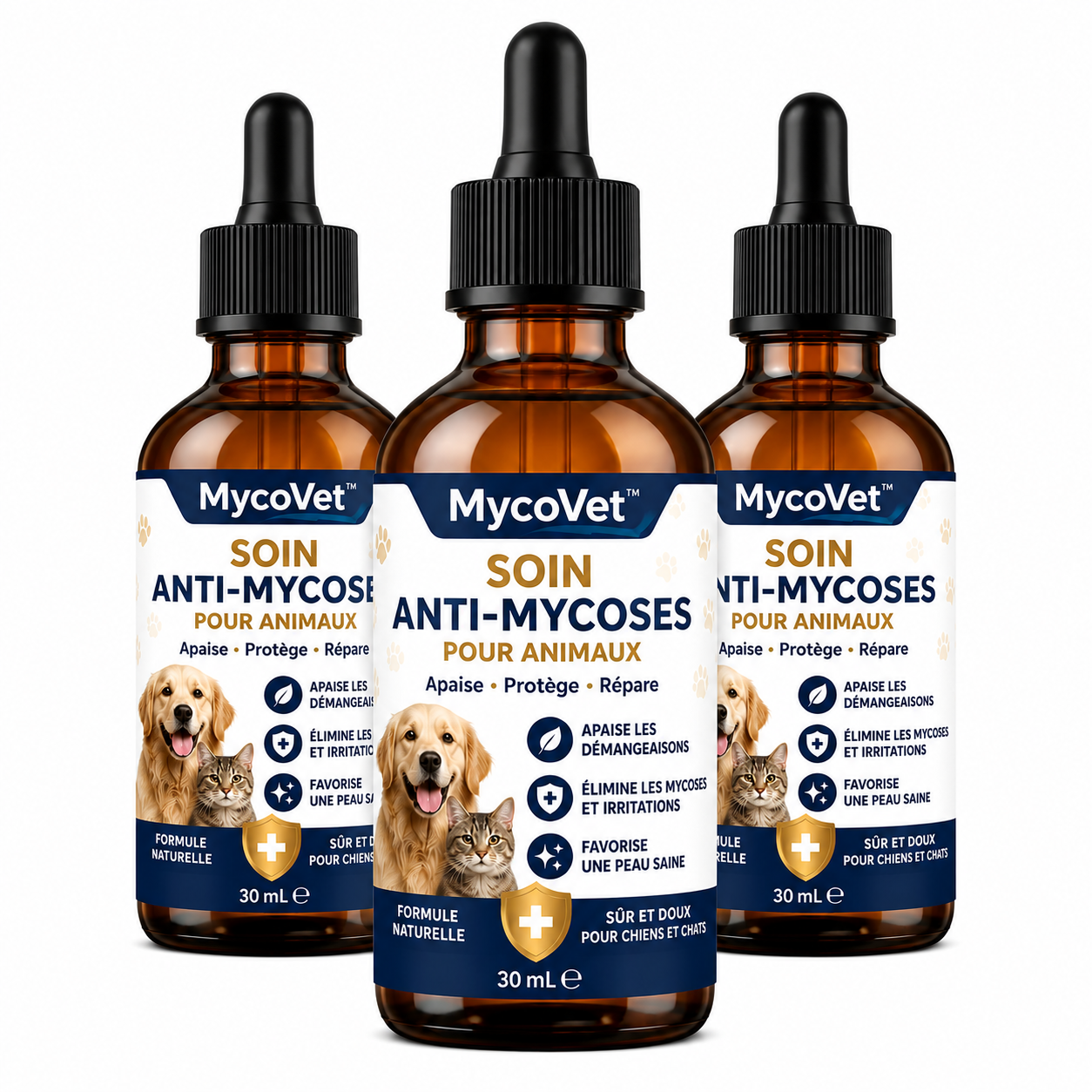 MycoVet™ Soin Anti-Mycoses pour Animaux | Stoppez grattage et léchage en quelques jours !