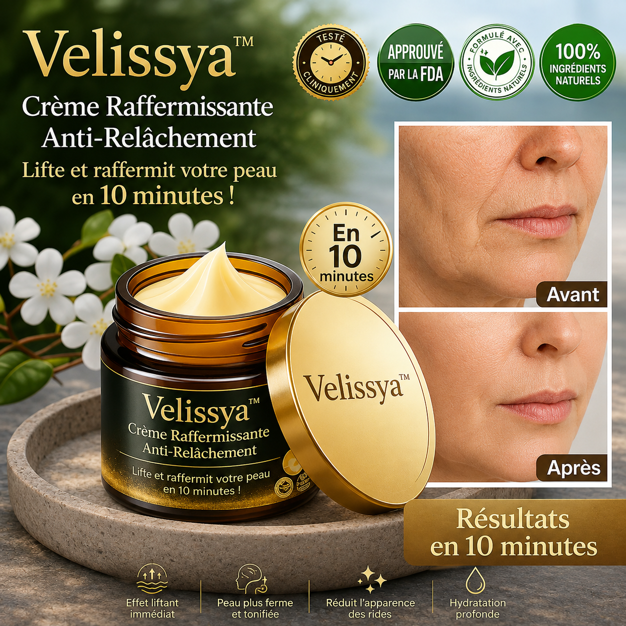 Velissya™ Crème Raffermissante Anti-Relâchement | Lifte et raffermit votre peau en 10 minutes !