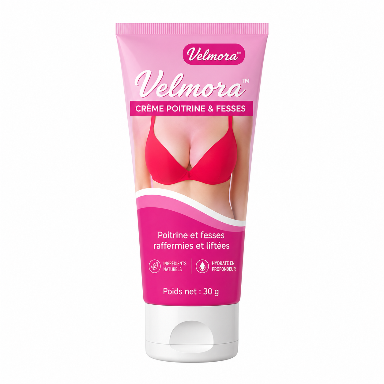Velmora™ Crème Poitrine & Fesses | Augmente visiblement vos formes en quelques minutes !