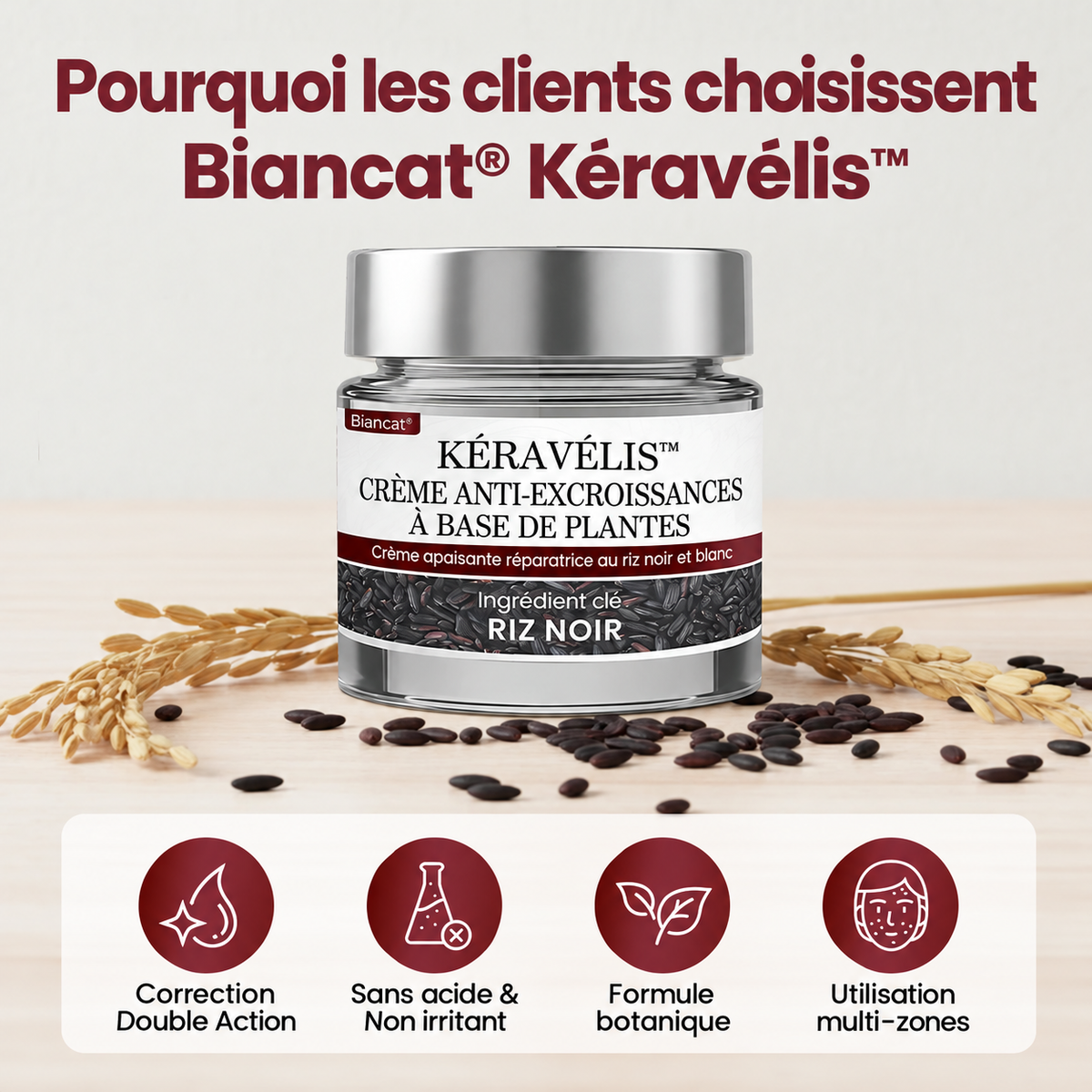 Kéravélis™ Crème Anti-Excroissances à Base de Plantes | Éliminez verrues et bosses sans douleur en 7 jours!
