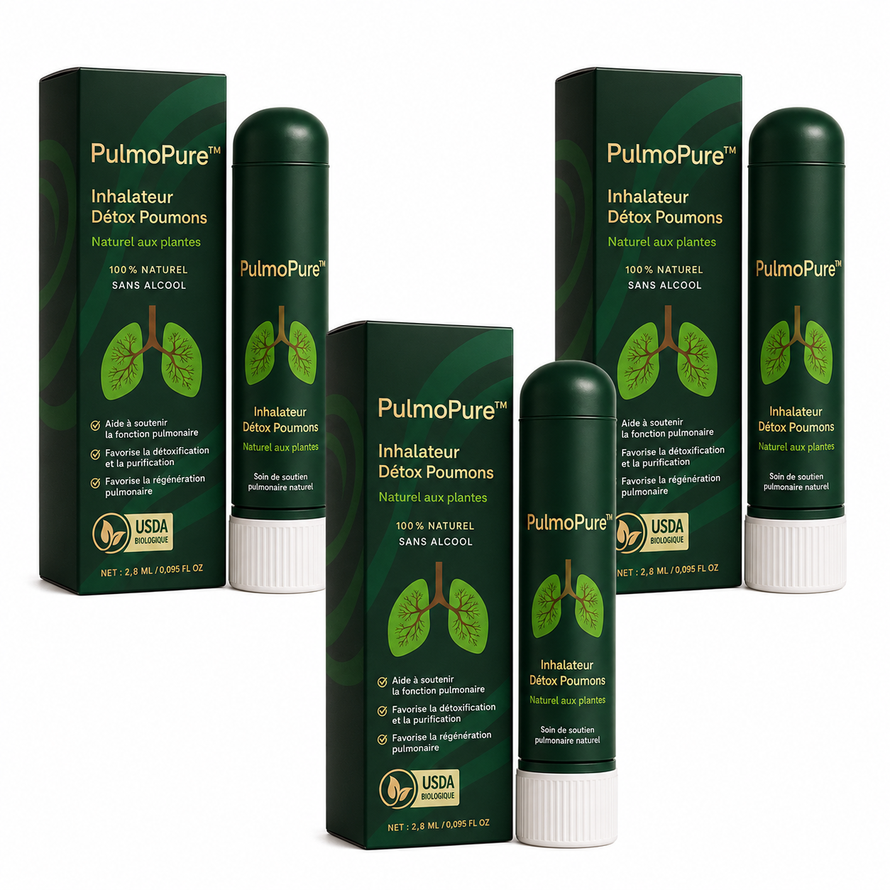 PulmoPure™ Inhalateur Détox Poumons | Décrassez vos poumons, dégagez vos bronches et retrouvez une respiration profonde dès les premières inhalations !