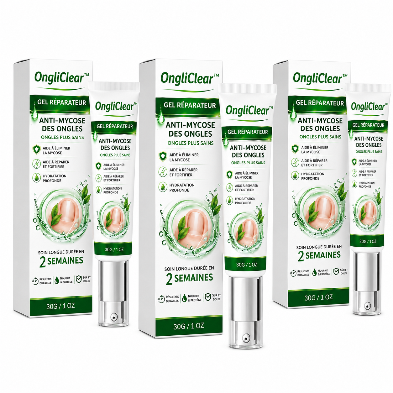 OngliClear™ Gel Réparateur Anti-Mycose | Éliminez les champignons et retrouvez des ongles sains en 7 jours !