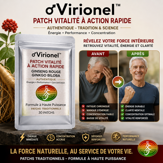 Virionel™ Patch Vitalité à Action Rapide | Retrouvez une érection en béton en 3 minutes !