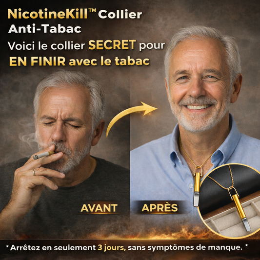 NicotineKill™ Collier Anti-Tabac | Éliminez la dépendance et stoppez le tabac en 3 jours !