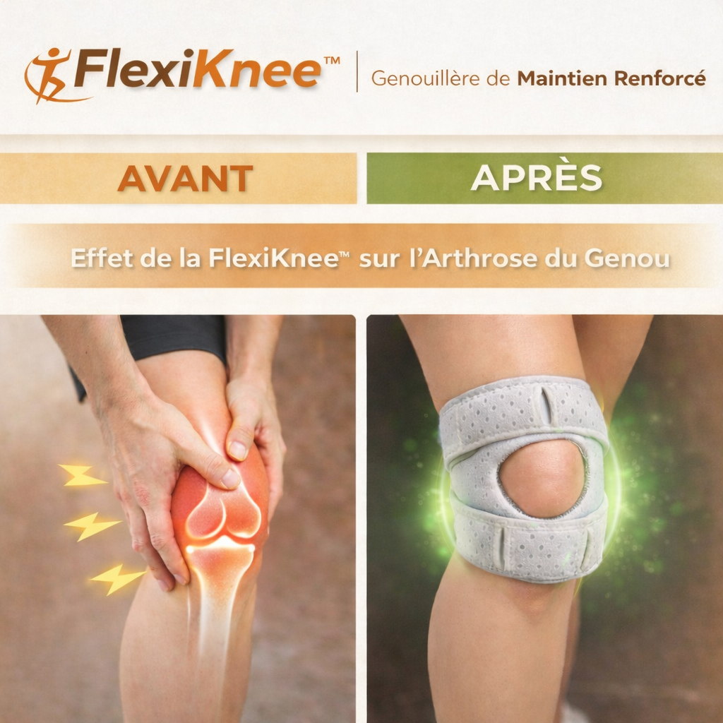 FlexiKnee™ Genouillère de Maintien Renforcé | Marchez sans douleur dès la première utilisation !