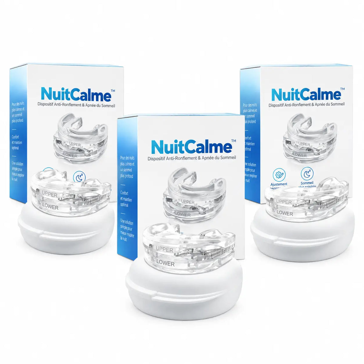 NuitCalme™ Dispositif Anti-Ronflement & Apnée du Sommeil | Respirez librement et dormez profondément dès la première nuit !