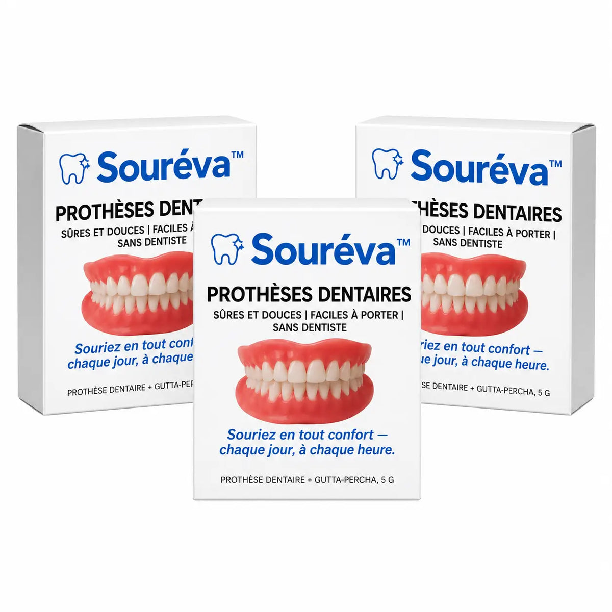 Souréva™ Prothèses dentaires | Retrouvez votre sourire naturel en 3 minutes !