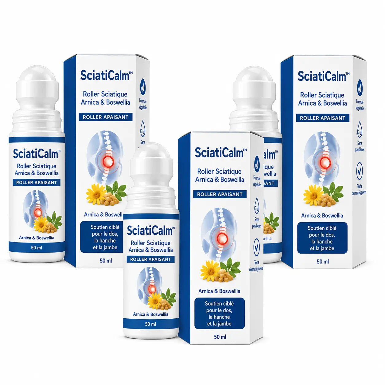 SciatiCalm™ Roller Sciatique Arnica & Boswellia | Élimine les sciatiques brûlantes et l’engourdissement en 24h, avant que vous ne puissiez plus que regarder votre vie passer !