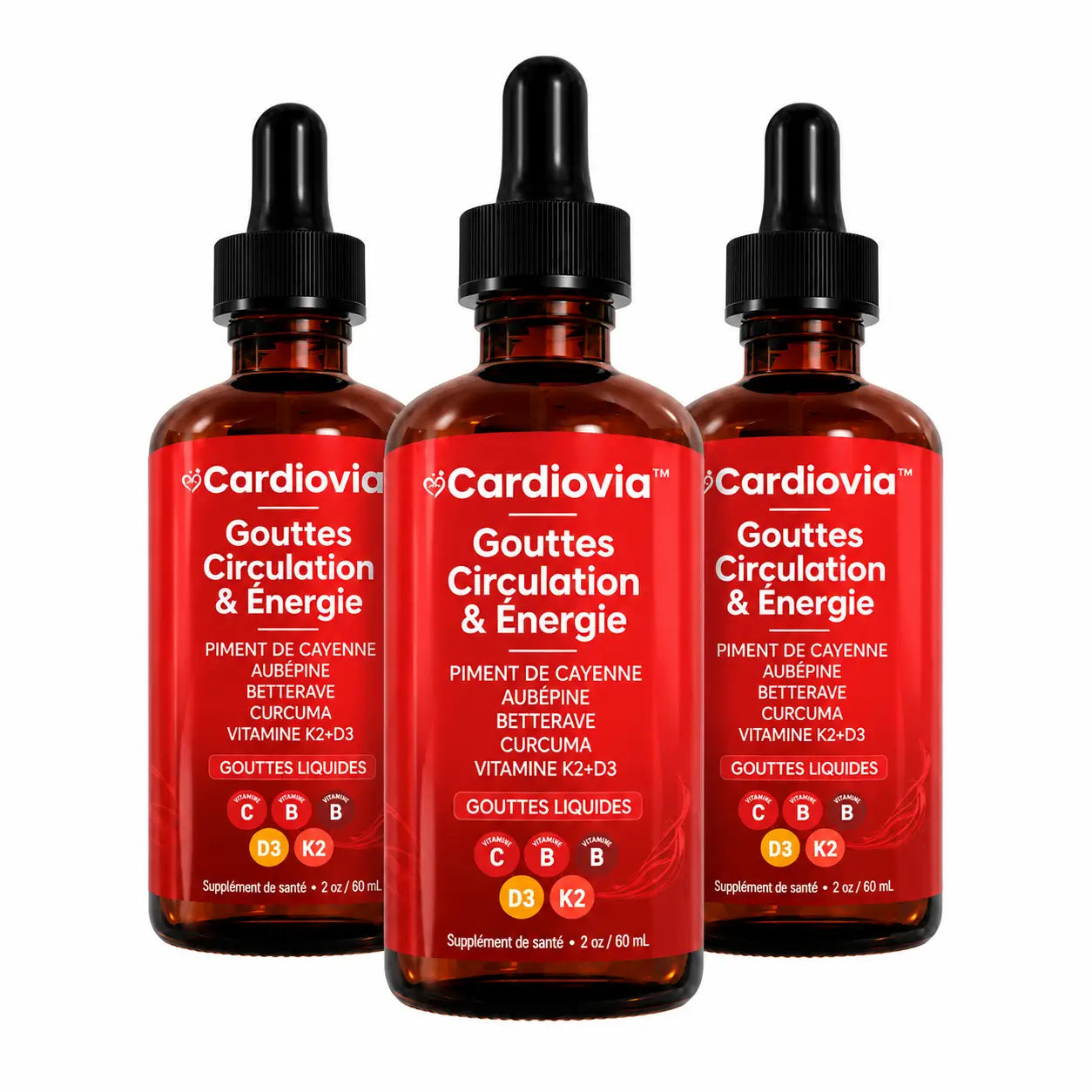 Cardiovia™ Gouttes Circulation & Énergie | Favorisent une bonne circulation sanguine et vous aident à retrouver plus d'énergie en seulement 7 jours