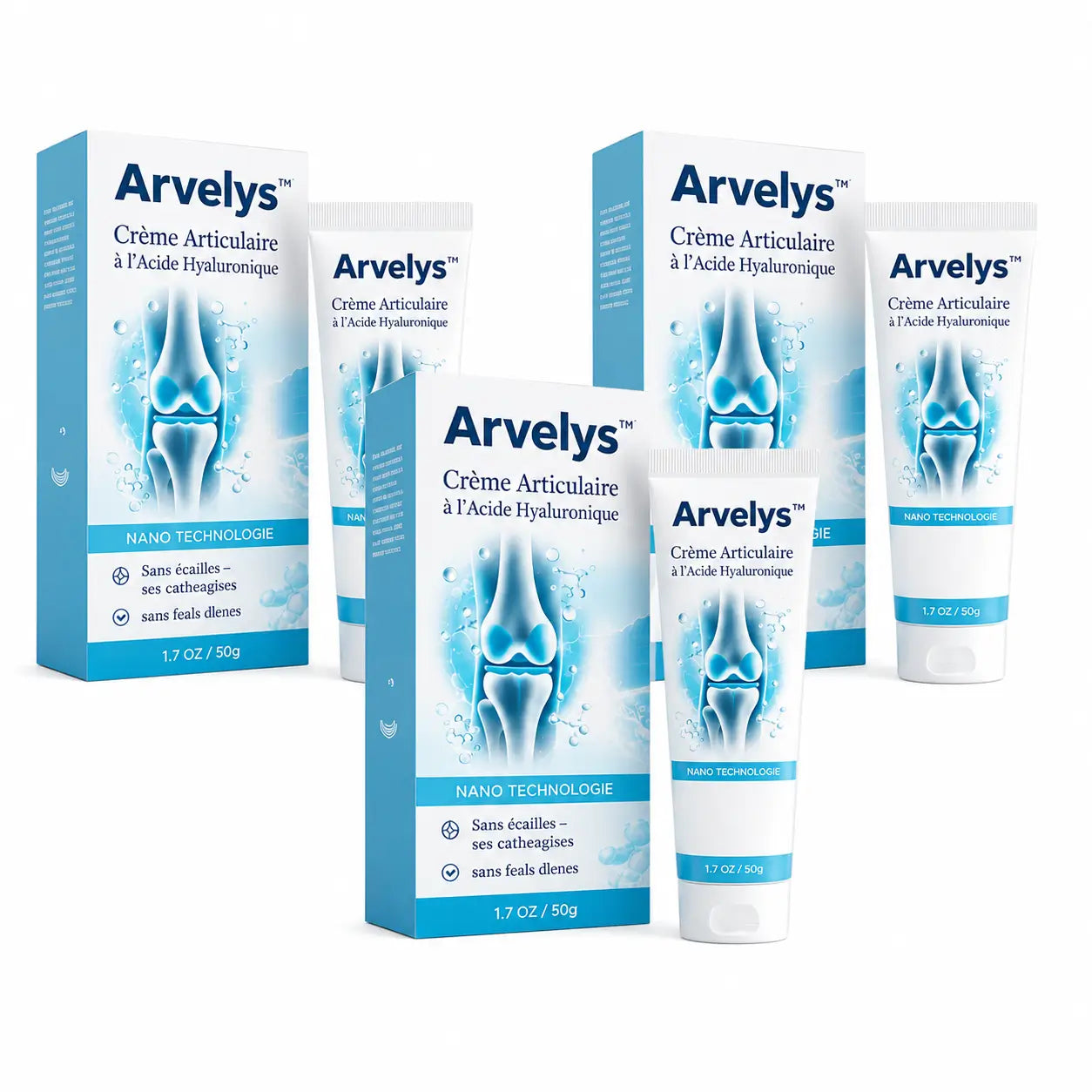 Arvelys™ Crème Articulaire à l’Acide Hyaluronique | Soulagez vos douleurs en 60 secondes !