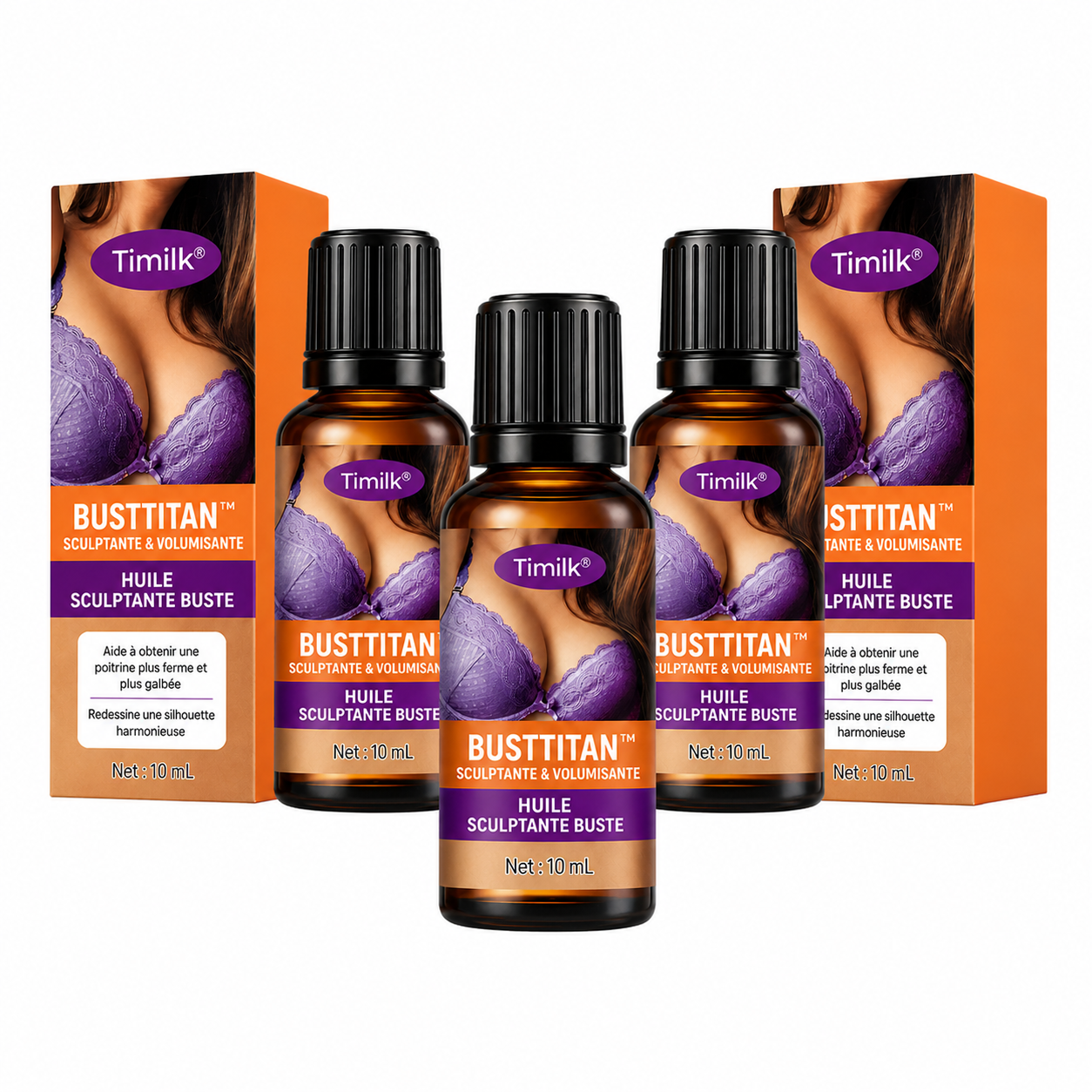 BustTitan™ Huile Sculptante Buste | Galbez et redonnez du volume à votre poitrine en 10 minutes !