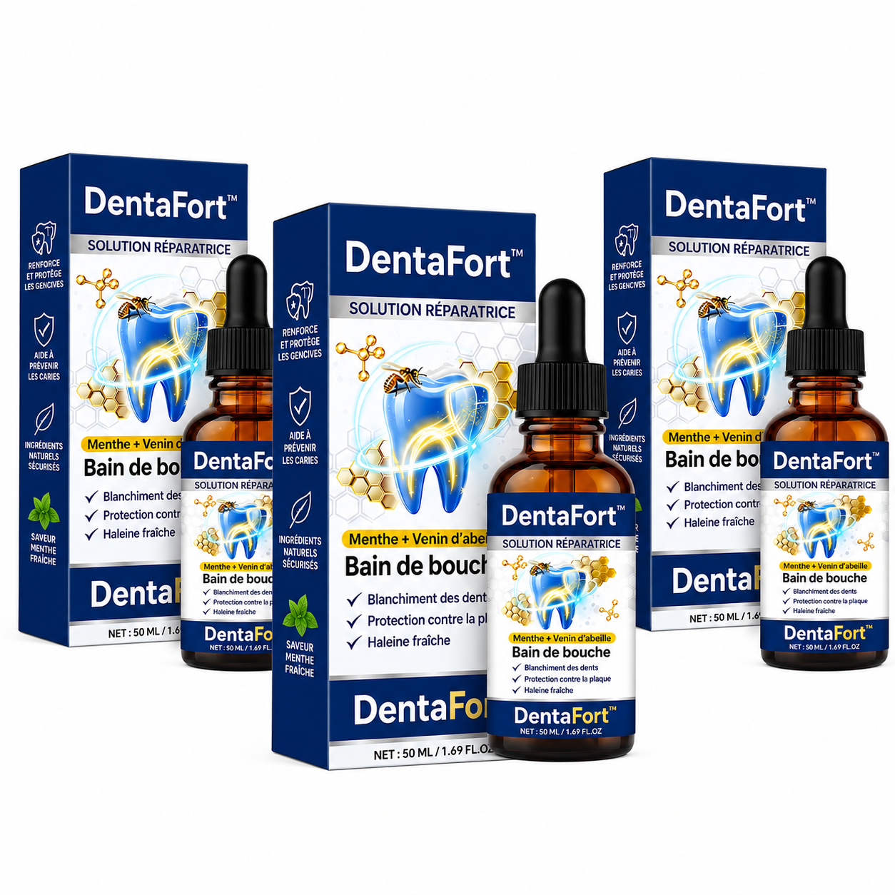 DentaFort™ Solution Réparation Buccale | Stoppez le déchaussement et renforcez vos gencives en quelques jours !