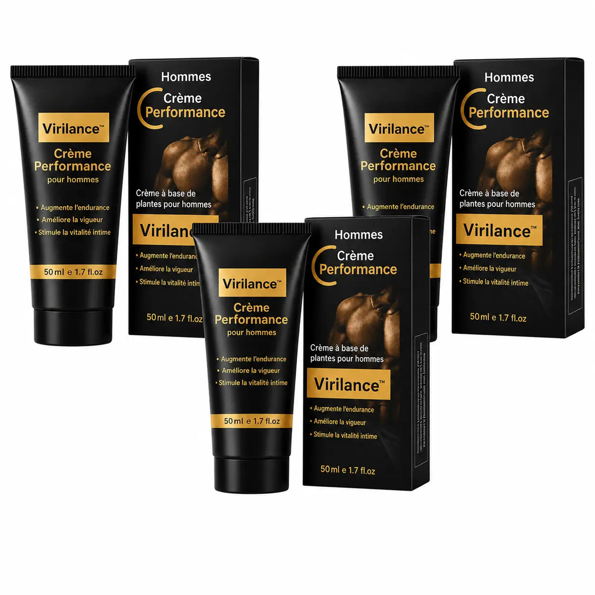 Virilance™ Crème Performance | Gagnez 4 cm et tenez 3 fois plus longtemps dès la 1ère application !