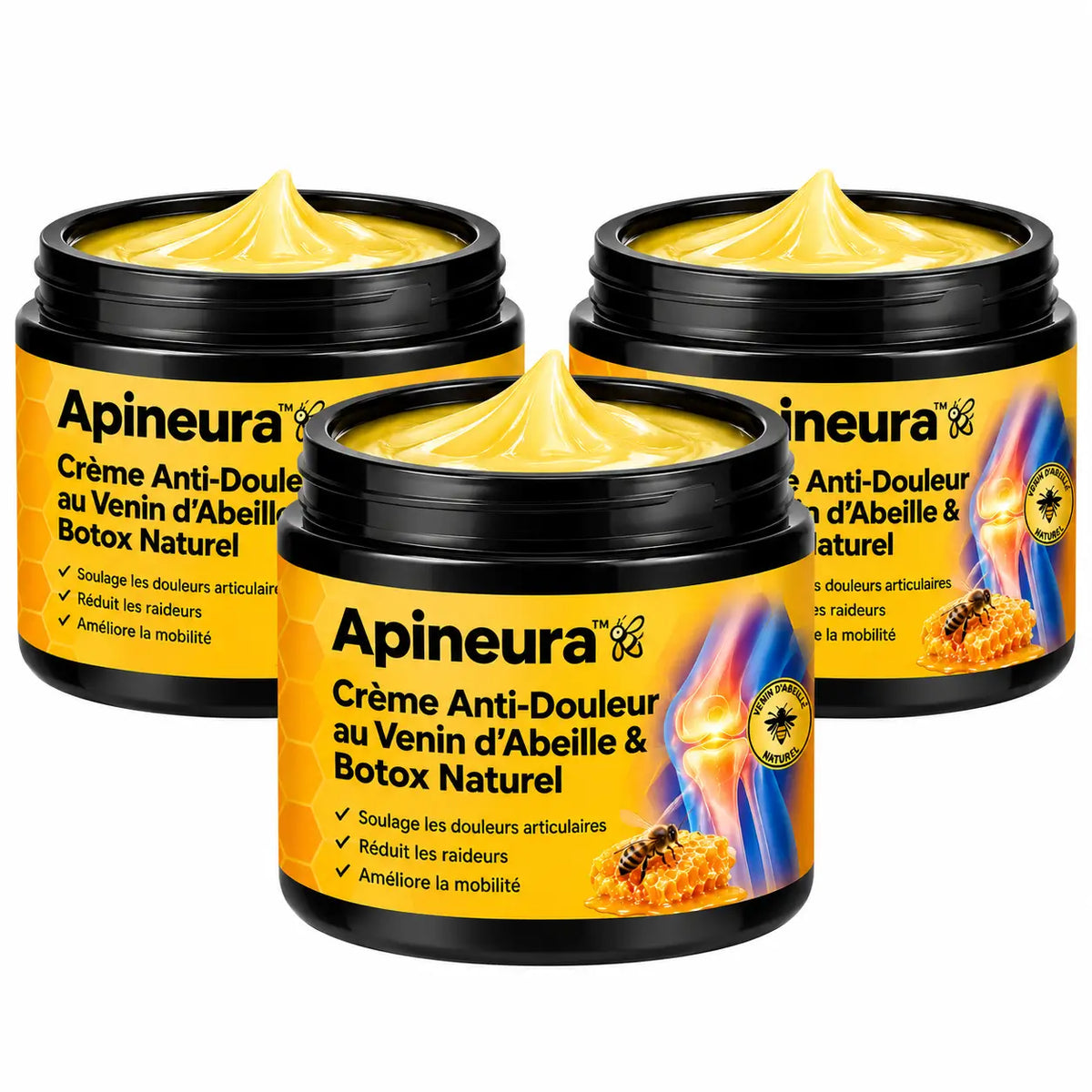 Apineura™ Crème Anti-Douleur au Venin d’Abeille & Botox Naturel | Répare les os fragiles et soulage en 5 minutes!