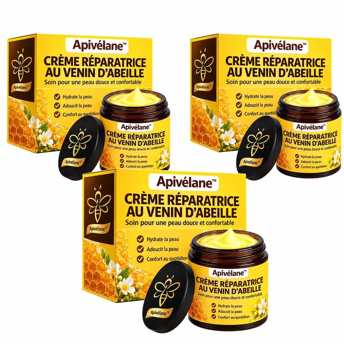 Apivélane™ Crème Réparatrice au Venin d’Abeille | Élimine eczéma, boutons et rougeurs dès la première application!