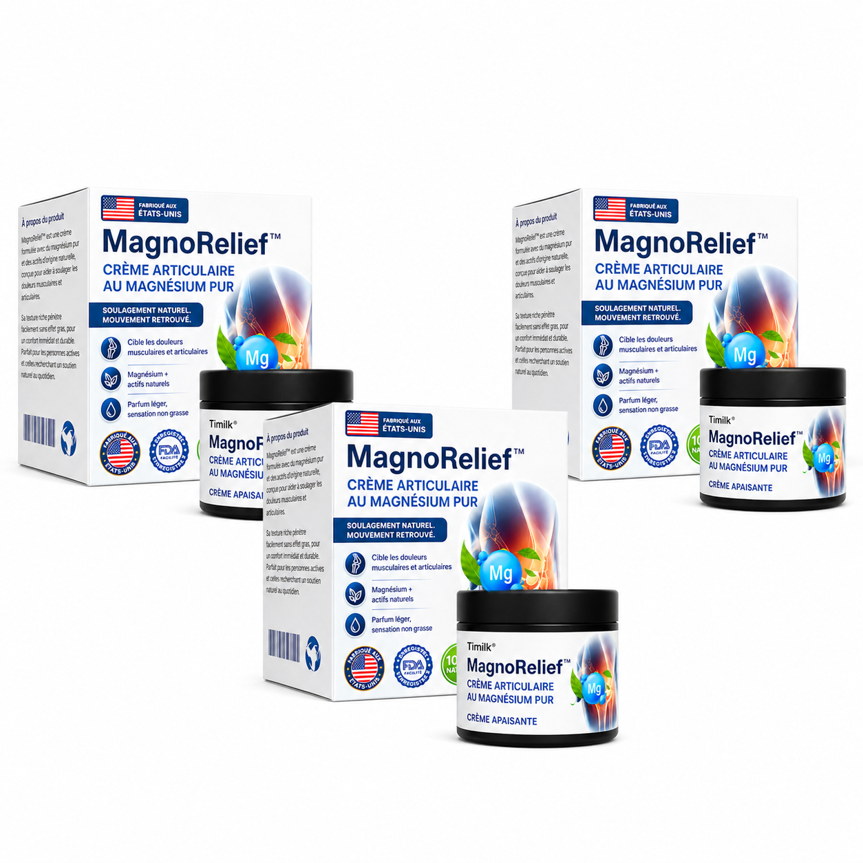 MagnoRelief™ Crème Articulaire au Magnésium Pur | Soulage arthrite et douleurs chroniques en 2 minutes chrono!