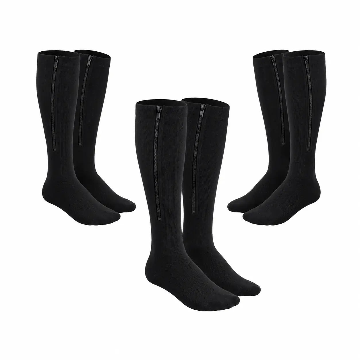 ZipVeina™ Bas de Contention Zippés | Soulagez vos jambes lourdes en 30 secondes, sans vous plier ni forcer !