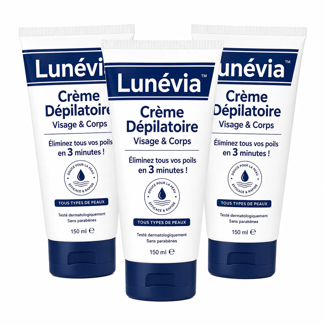Lunévia™ Crème Dépilatoire Visage & Corps | Éliminez tous vos poils en 3 minutes !