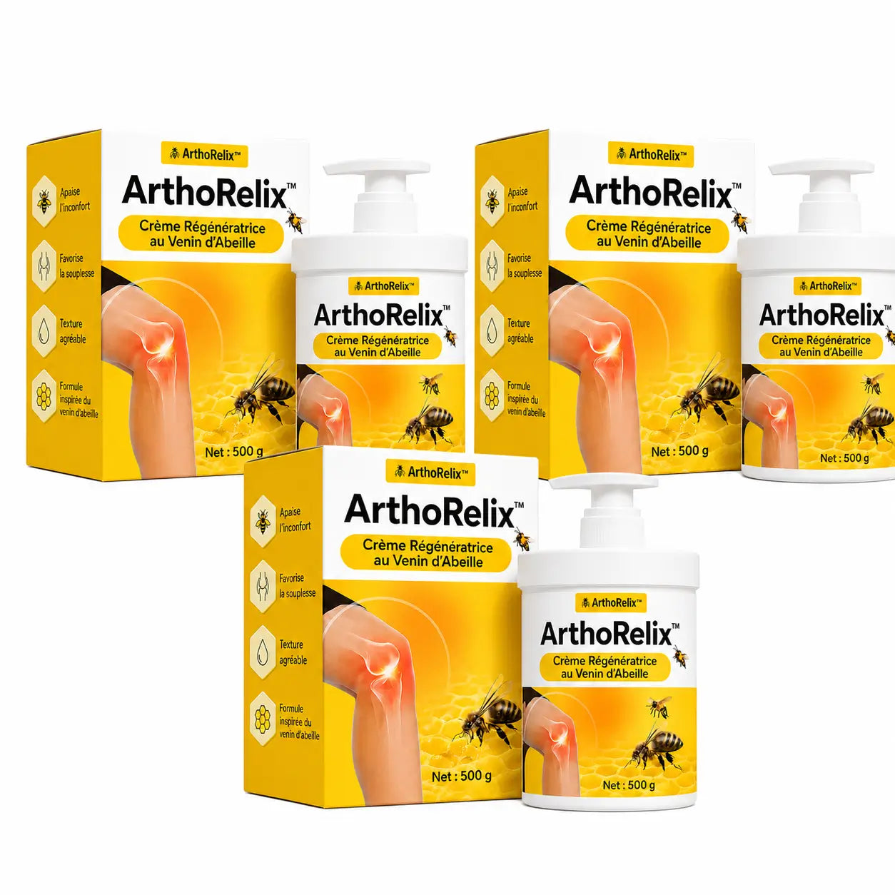ArthoRelix™ Crème Régénératrice au Venin d’Abeille | Supprime vos douleurs articulaires en 10 minutes!