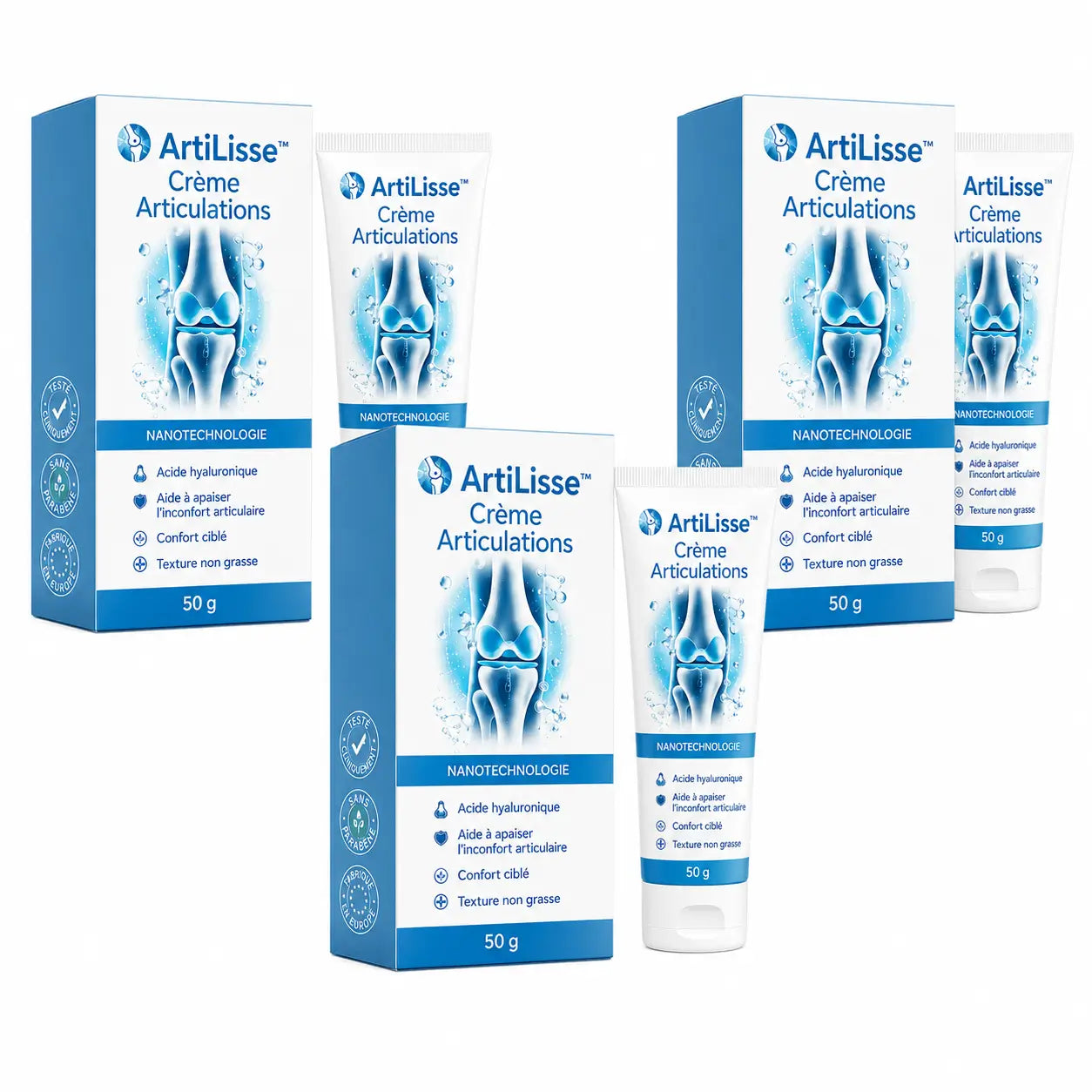 ArtiLisse™ Crème Articulations | Réduit les douleurs au genou jusqu’à 87% – en seulement 48 heures !
