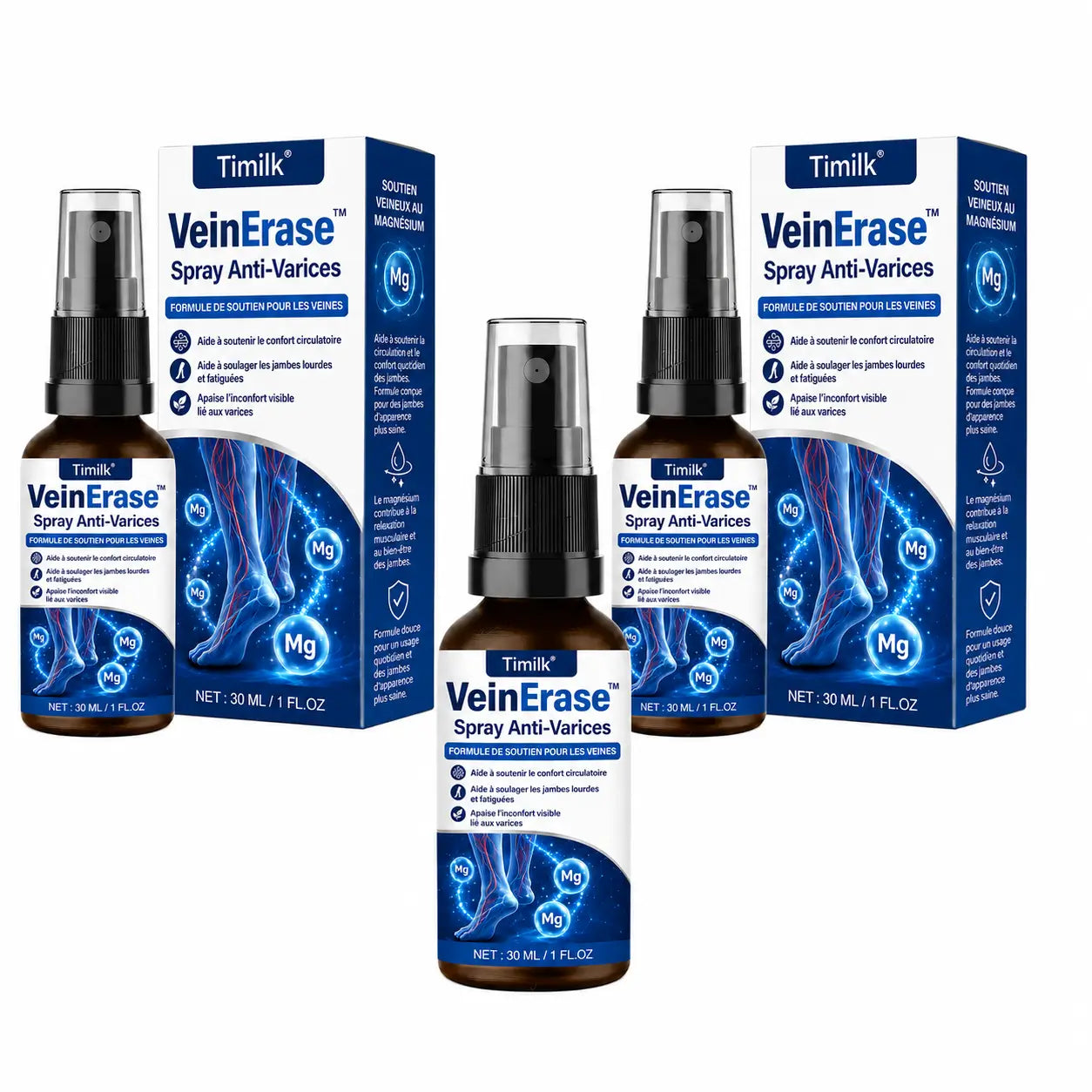 VeinErase™ Spray Anti-Varices | Effacez l’apparence des veines visibles et retrouvez des jambes lisses en 7 jours !