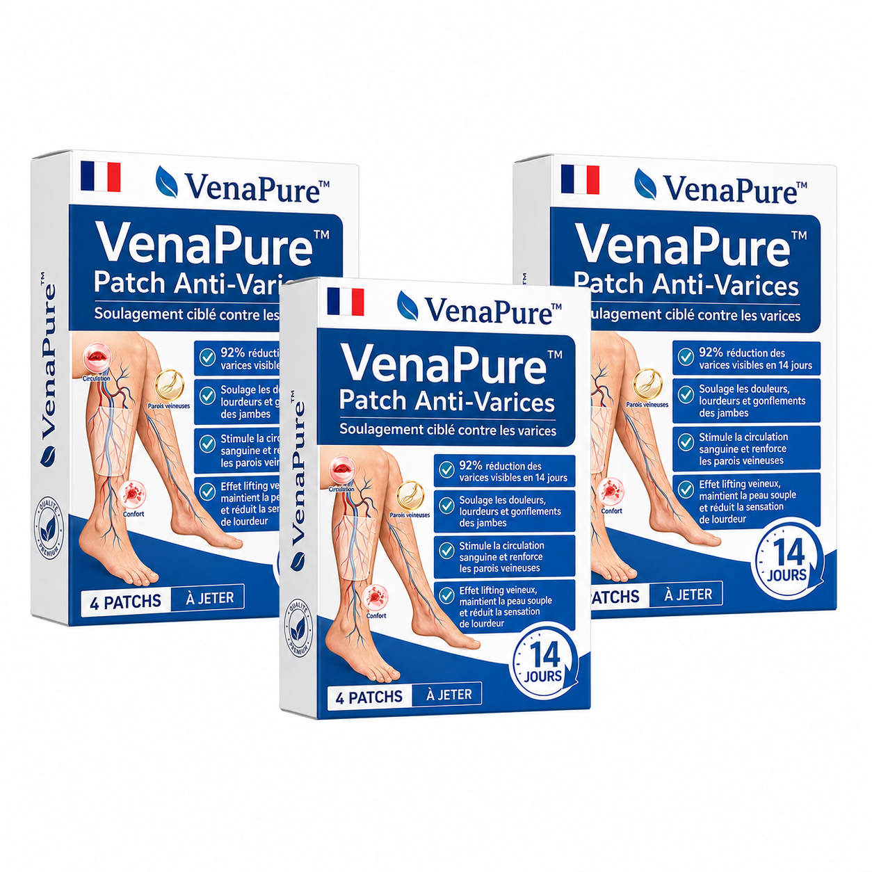 VenaPure™ Patch Anti-Varices | Effacez jusqu’à 92% des varices visibles en 14 jours et retrouvez des jambes lisses sans honte !