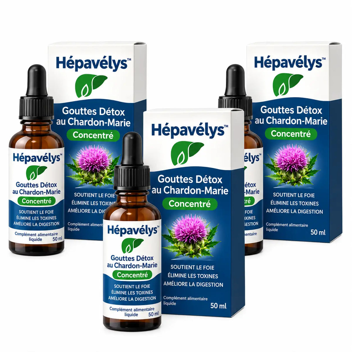 Hépavélys™ Gouttes Détox au Chardon-Marie Concentré | Nettoyez votre foie et perdez 5 kg en 7 jours!