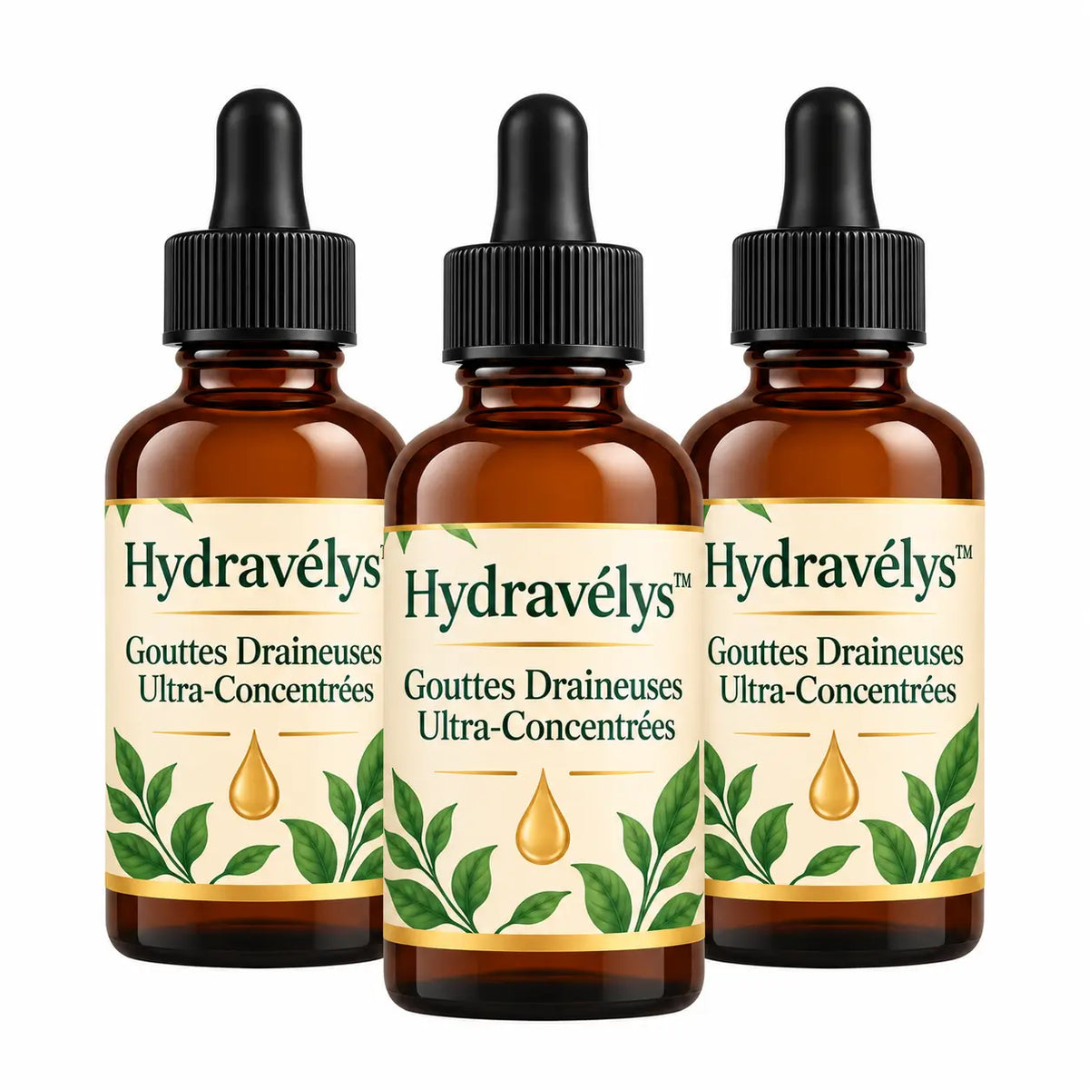 Hydravélys™ Gouttes Draineuses Ultra-Concentrées | Dégonfle votre ventre et vos jambes en 14 jours chrono!