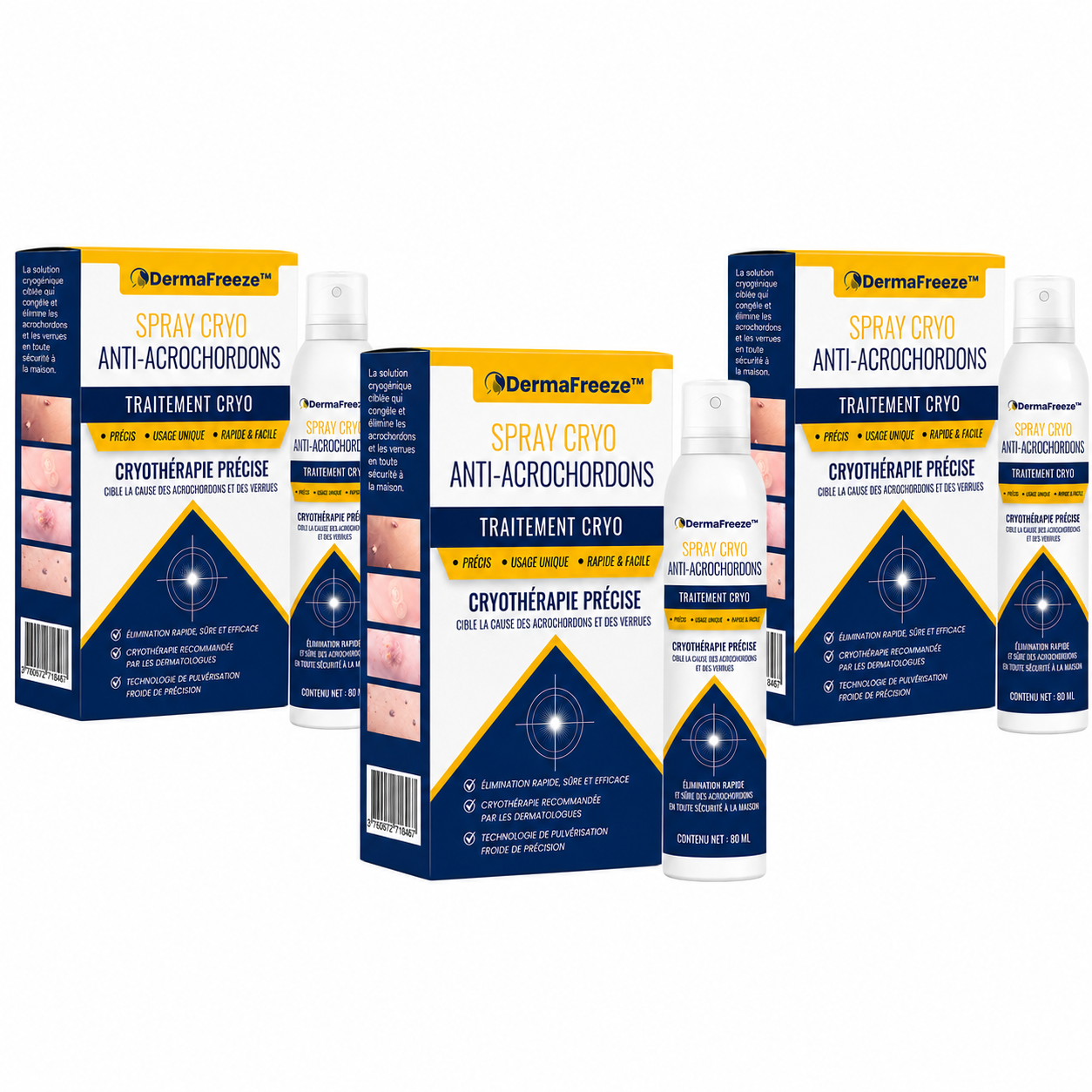 DermaFreeze™ Spray Cryo Anti-Acrochordons | Faites disparaître verrues et petites excroissances sans rendez-vous ni chirurgie !