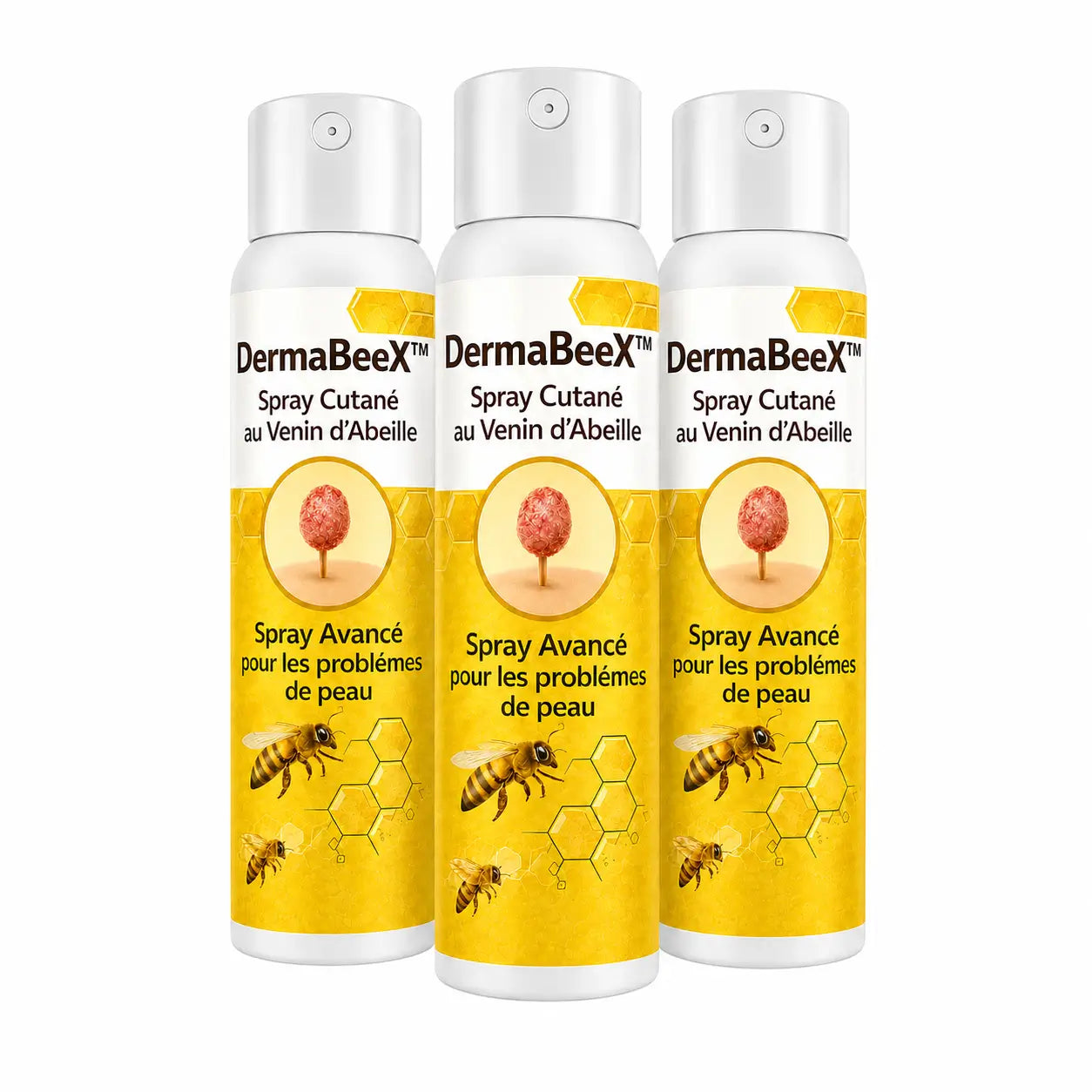 DermaBeeX™ Spray Cutané au Venin d’Abeille | Éliminez verrues, taches et boutons en 10 minutes !