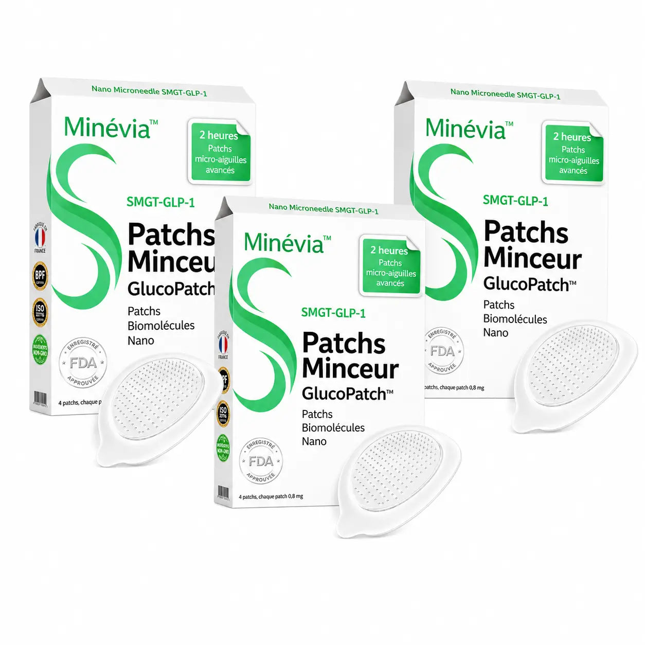 Minévia™ Patchs Minceur Nano Microneedle SMGT-GLP-1 | Élimine les toxines et fait perdre du poids en 10 minutes !