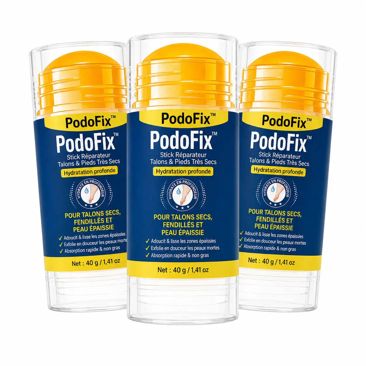 PodoFix™ Stick Réparateur Talons & Pieds Très Secs | Répare les crevasses et adoucit la peau dès les premiers jours !