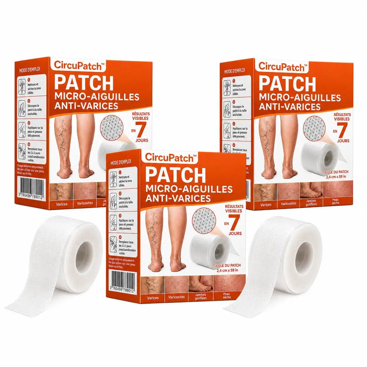 CircuPatch™ Patch Micro-Aiguilles Anti-Varices | Soulagez jambes lourdes, gonflements et veines visibles en 7 jours, sans chirurgie ni bas de contention !