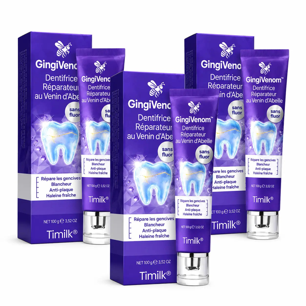 GingiVenom™ Dentifrice Réparateur au Venin d’Abeille | Stoppez les gencives qui saignent en 7 jours !