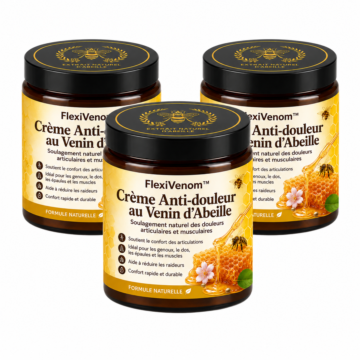 FlexiVenom™ Crème Anti-douleur au Venin d'Abeille | Soulage les articulations en 10 minutes!