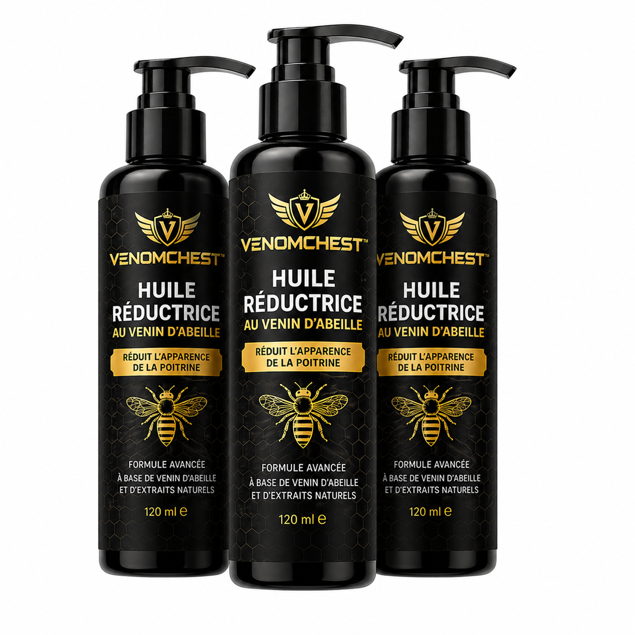 VenomChest™ Huile Réductrice au Venin d’Abeille | Élimine les seins masculins en 7 jours chrono!