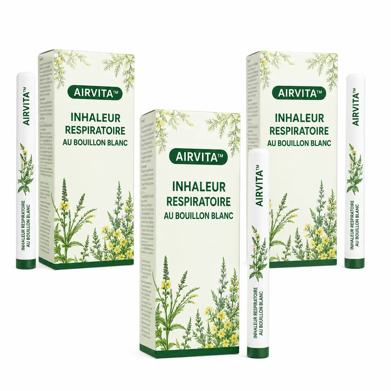 AirVita™ Inhaleur Respiratoire au Bouillon Blanc | Respirez plus librement en 2 minutes, sans gélules ni sirops !
