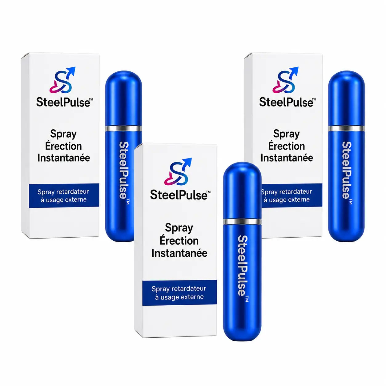 SteelPulse™ Spray Érection Instantanée | Dure comme de l’acier en 3 minutes, sans pilules ni attente !