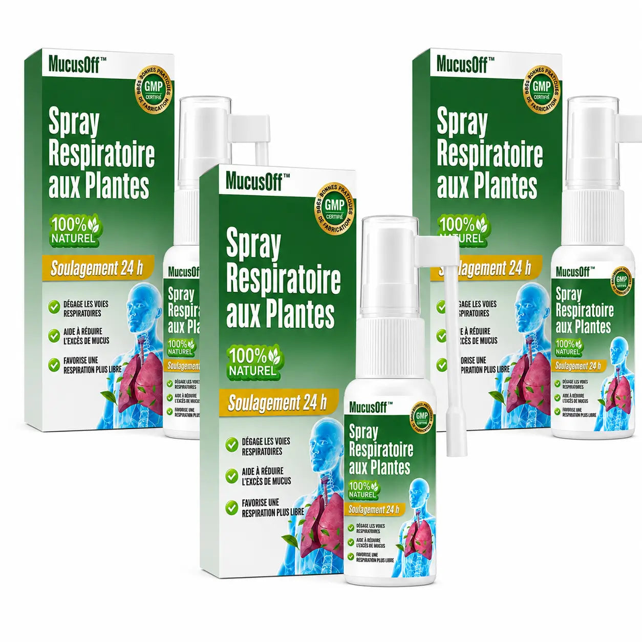 MucusOff™ Spray Respiratoire aux Plantes | Fluidifiez les sécrétions et libérez votre respiration en quelques pulvérisations !