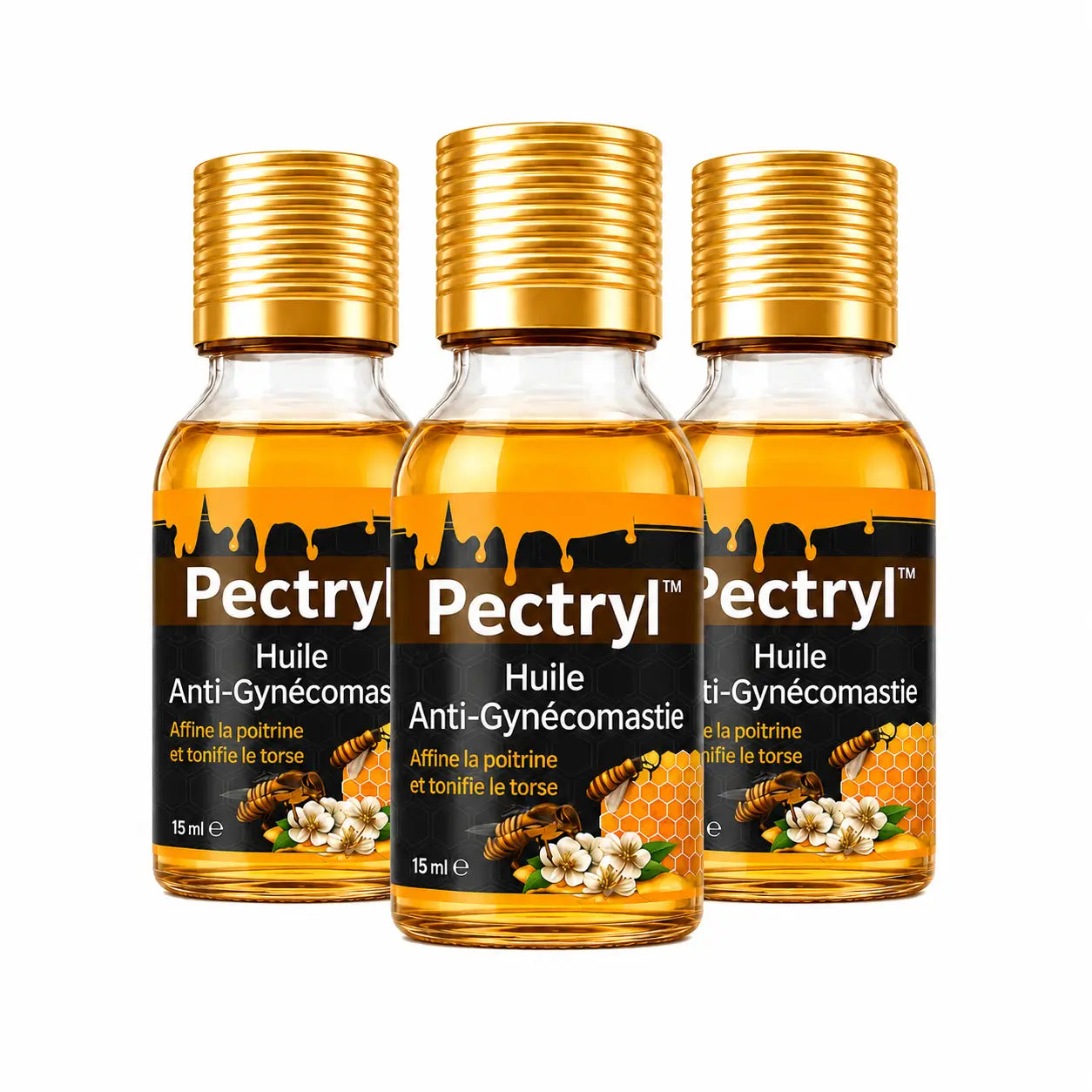 Pectryl™ Huile Anti-Gynécomastie | Éliminez la graisse et retrouvez un torse plat en 10 minutes !